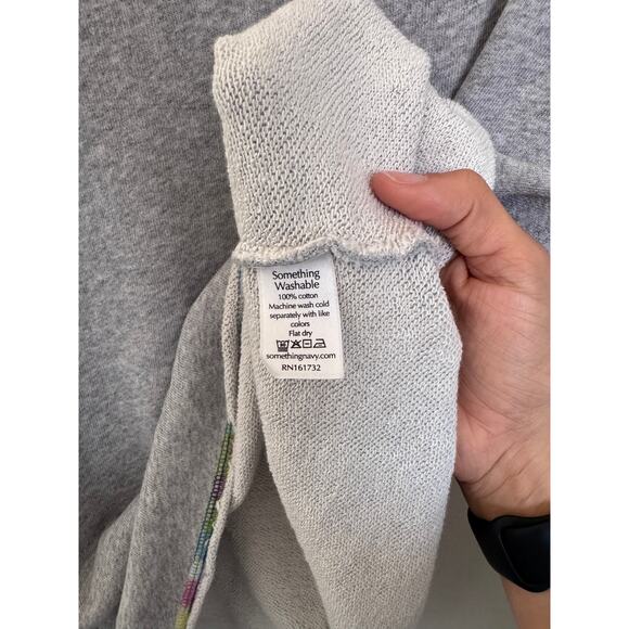 Something Navy Meghan Ruffle Detail Long Sleeve Sweatshirt Size Medium - Picture 5 of 5